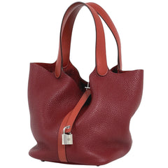 エルメス ピコタンロック MM ミニバッグ ハンドバッグ トリヨンクレマンス レッド T レディース 【中古】brbag
