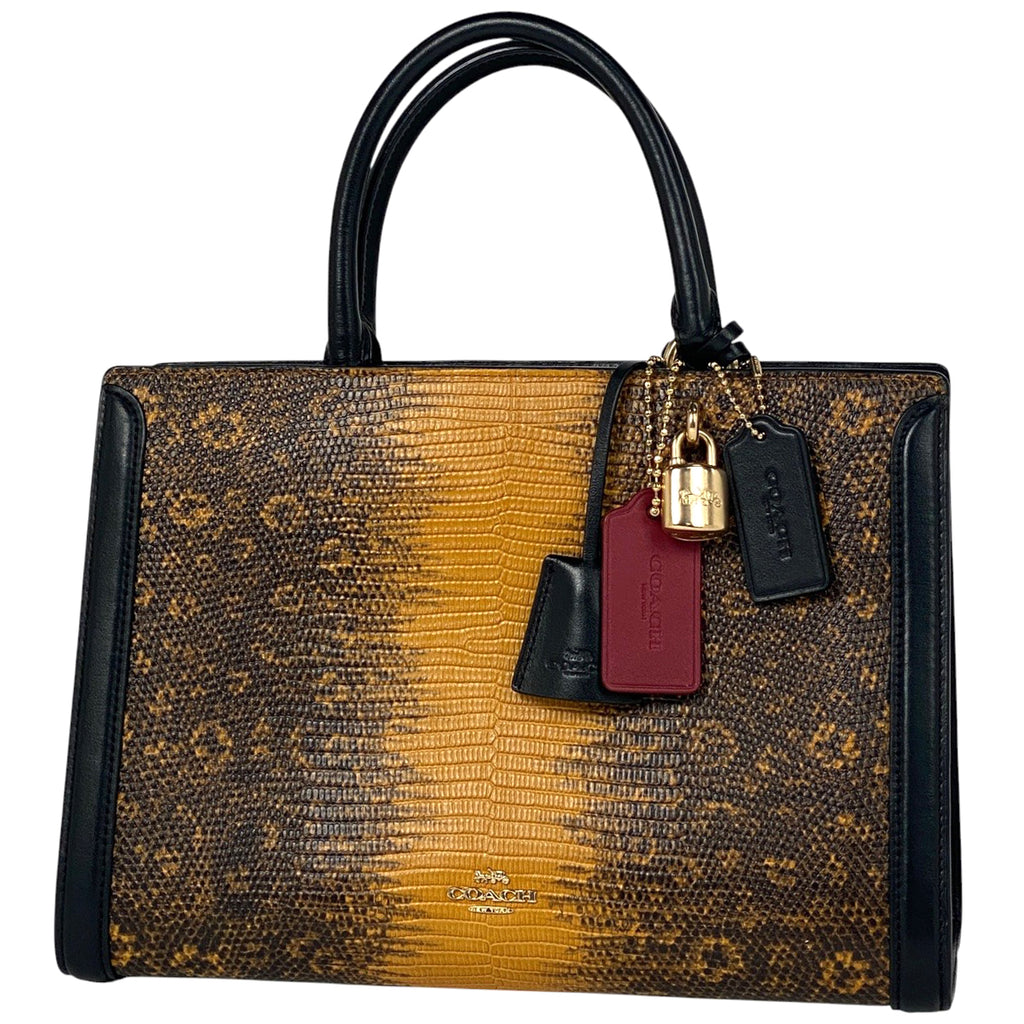 コーチ ロゴ ハンドバッグ 2WAY ショルダーバッグ ゾーイ ハンドバッグ レザー イエロー ブラック F72661 レディース 【中古】brbag