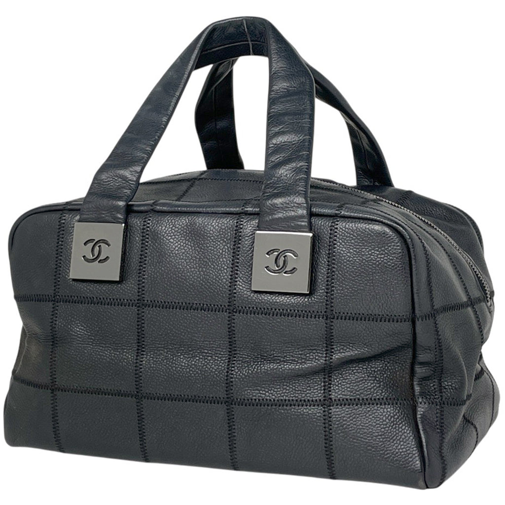 シャネル チョコバー ハンドバッグ ココマーク ミニボストン ハンドバッグ レザー ブラック A24184 レディース 【中古】brbag