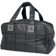 シャネル チョコバー ハンドバッグ ココマーク ミニボストン ハンドバッグ レザー ブラック A24184 レディース 【中古】brbag