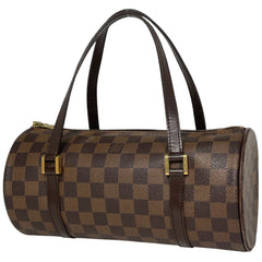 ルイ・ヴィトン パピヨン 26 バレルバッグ 筒型 ハンドバッグ ダミエ ブラウン N51304 レディース 【中古】brbag