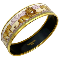 エルメス エマイユ GM 七宝焼き 腕輪 バングル GP ゴールド ホワイト レディース 【中古】bracc