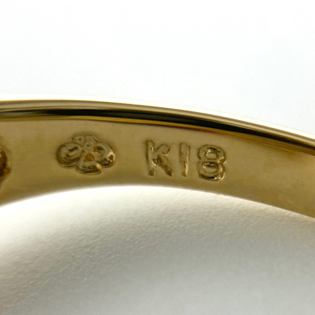 メレダイヤ デザインリング YG イエローゴールド 指輪 リング 11号 K18 ダイヤモンド レディース 【中古】nbjwl