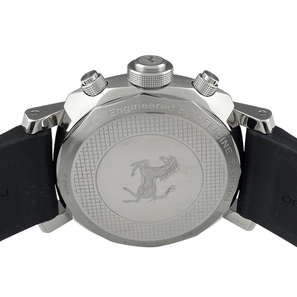 【OH済】オフィチーネパネライ フェラーリ スクーデリア FER00008 腕時計 SS ラバー 自動巻き ブラック メンズ 【中古】wtcbb