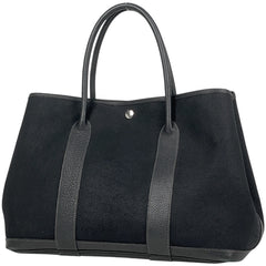 エルメス ガーデンパーティ PM ハンドバッグ トートバッグ トワルオフィシエ ブラック □I レディース 【中古】brbag