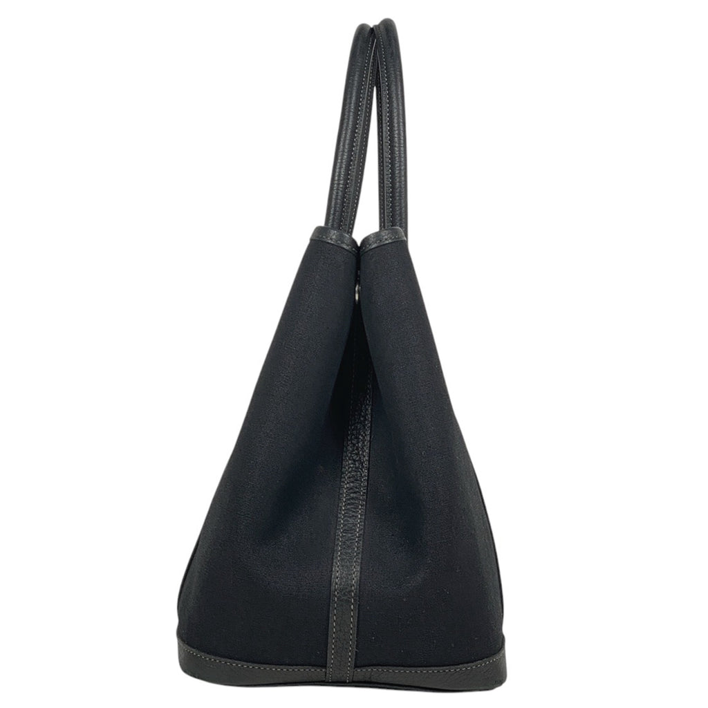 エルメス ガーデンパーティ PM ハンドバッグ トートバッグ トワルオフィシエ ブラック □I レディース 【中古】brbag