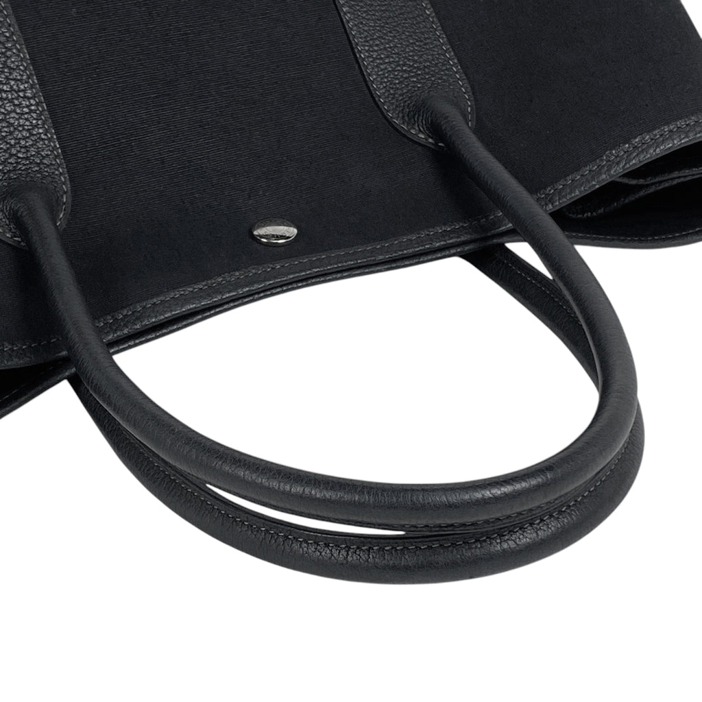 エルメス ガーデンパーティ PM ハンドバッグ トートバッグ トワルオフィシエ ブラック □I レディース 【中古】brbag