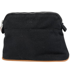 エルメス ボリード ポーチ PM メイクポーチ 小物入れ Hロゴ 化粧ポーチ キャンバス ブラック レディース 【中古】brbag