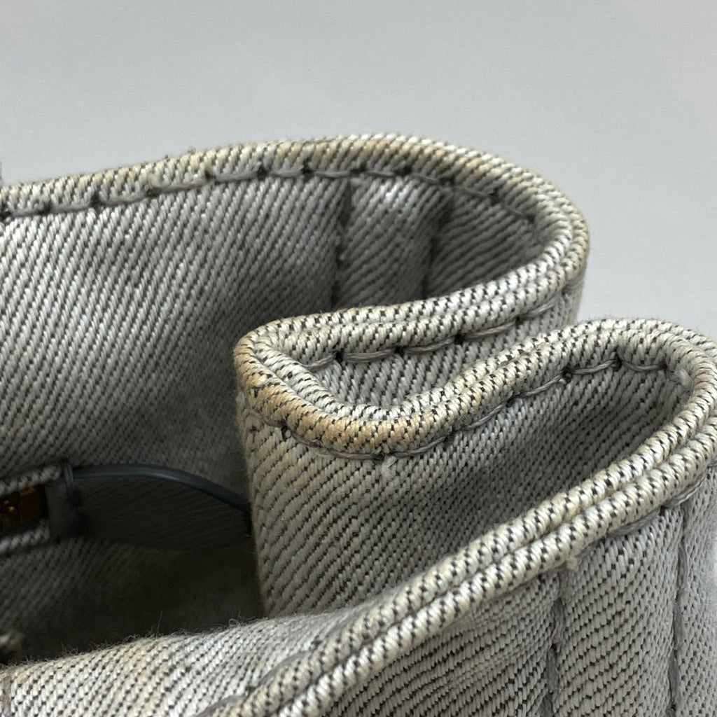 プラダ カナパ トート 2WAY ショルダーバッグ トートバッグ デニム ホワイト レディース 【中古】brbag