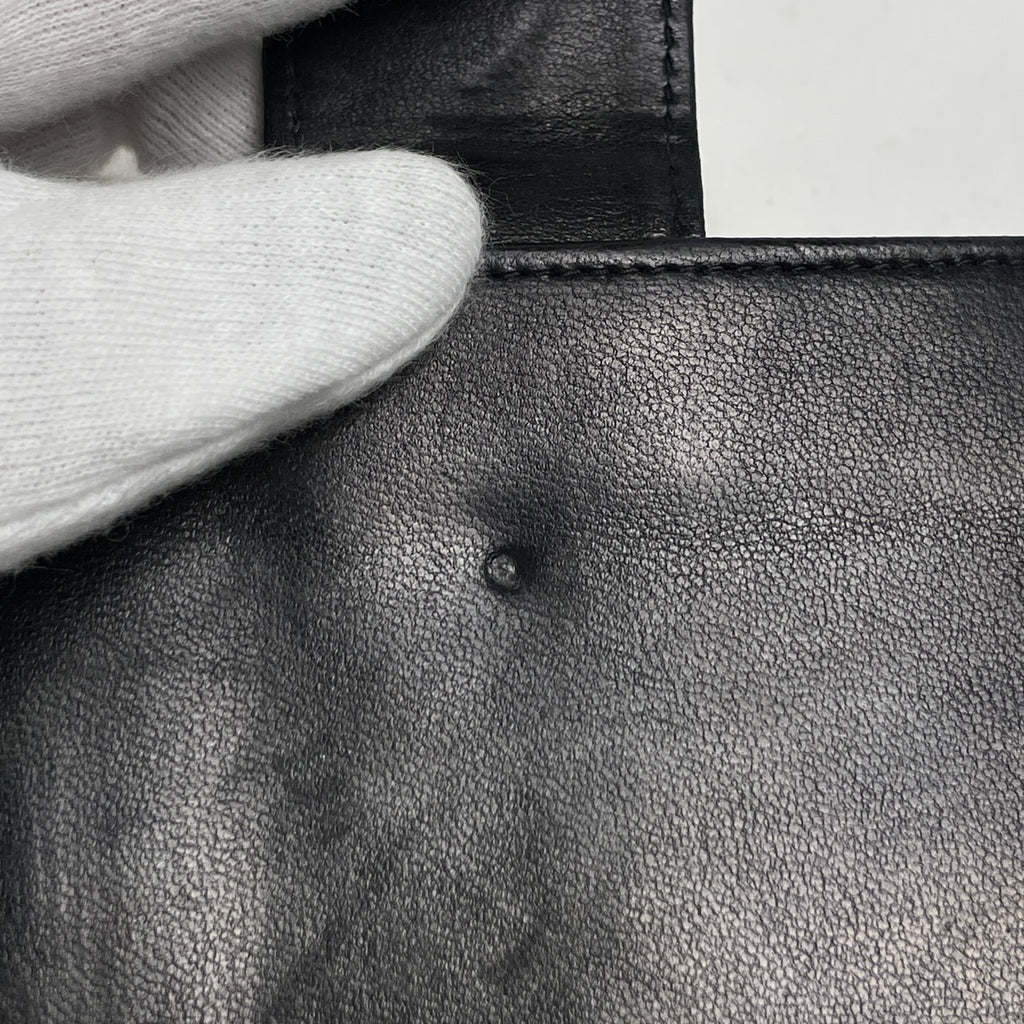 シャネル ココマーク 二つ折り財布 がま口 ビコローレ 二つ折り財布 キャビアスキン ブラック レディース 【中古】brbag