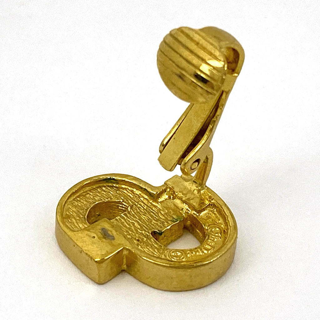 クリスチャンディオール ロゴ ラインストーン イヤリング CD イヤリング GP ゴールド レディース 【中古】bracc