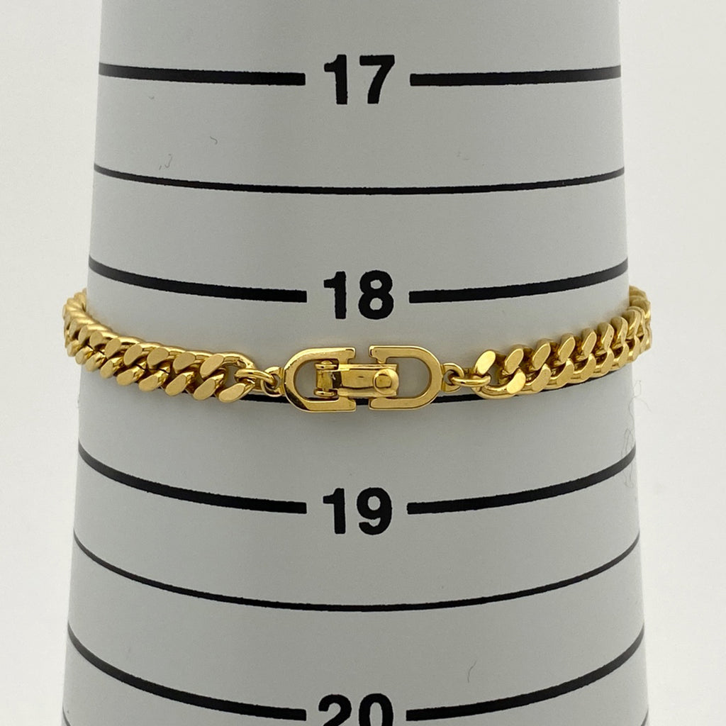 クリスチャンディオール ロゴ ラインストーン ブレスレット CD ブレスレット GP ラインストーン ゴールド レディース 【中古】bracc