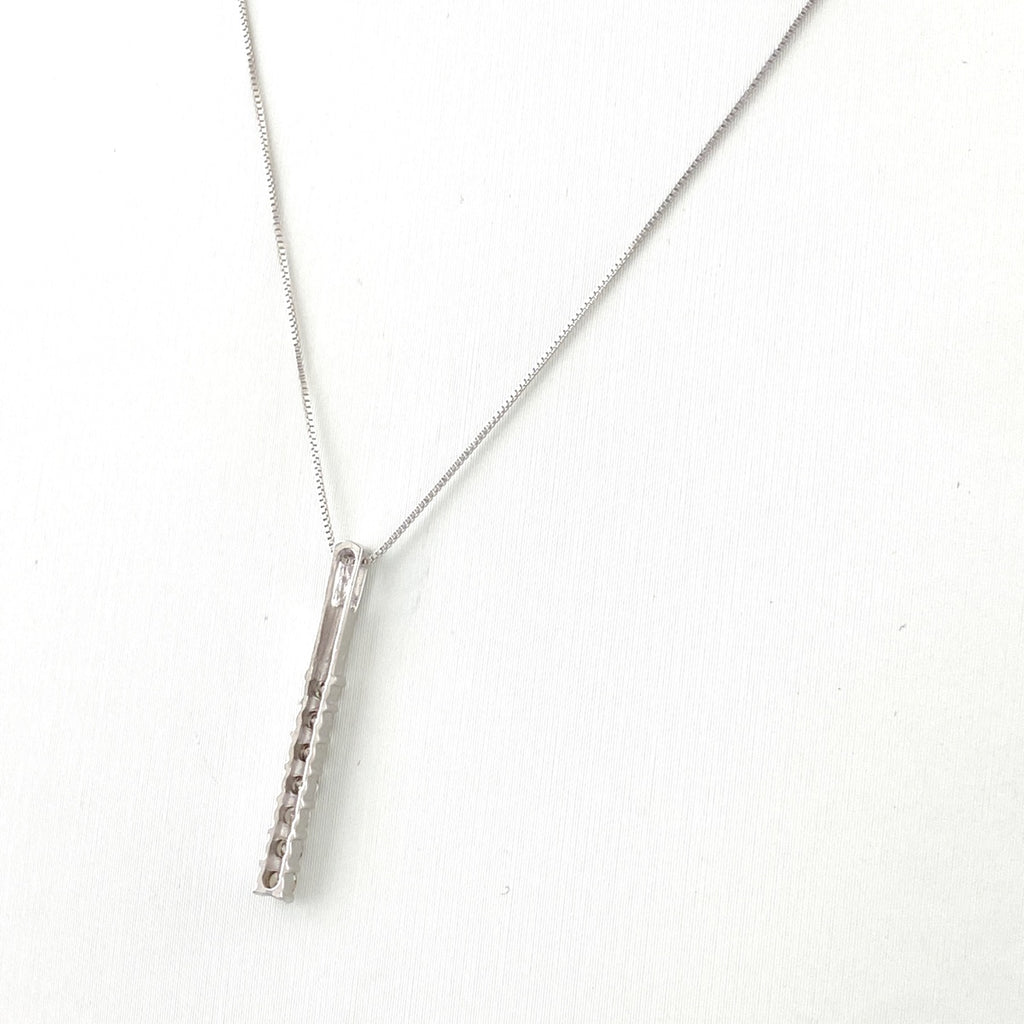 メレダイヤ デザインネックレス WG ホワイトゴールド ペンダント ネックレス K18 WG ダイヤモンド レディース 【中古】nbjwl