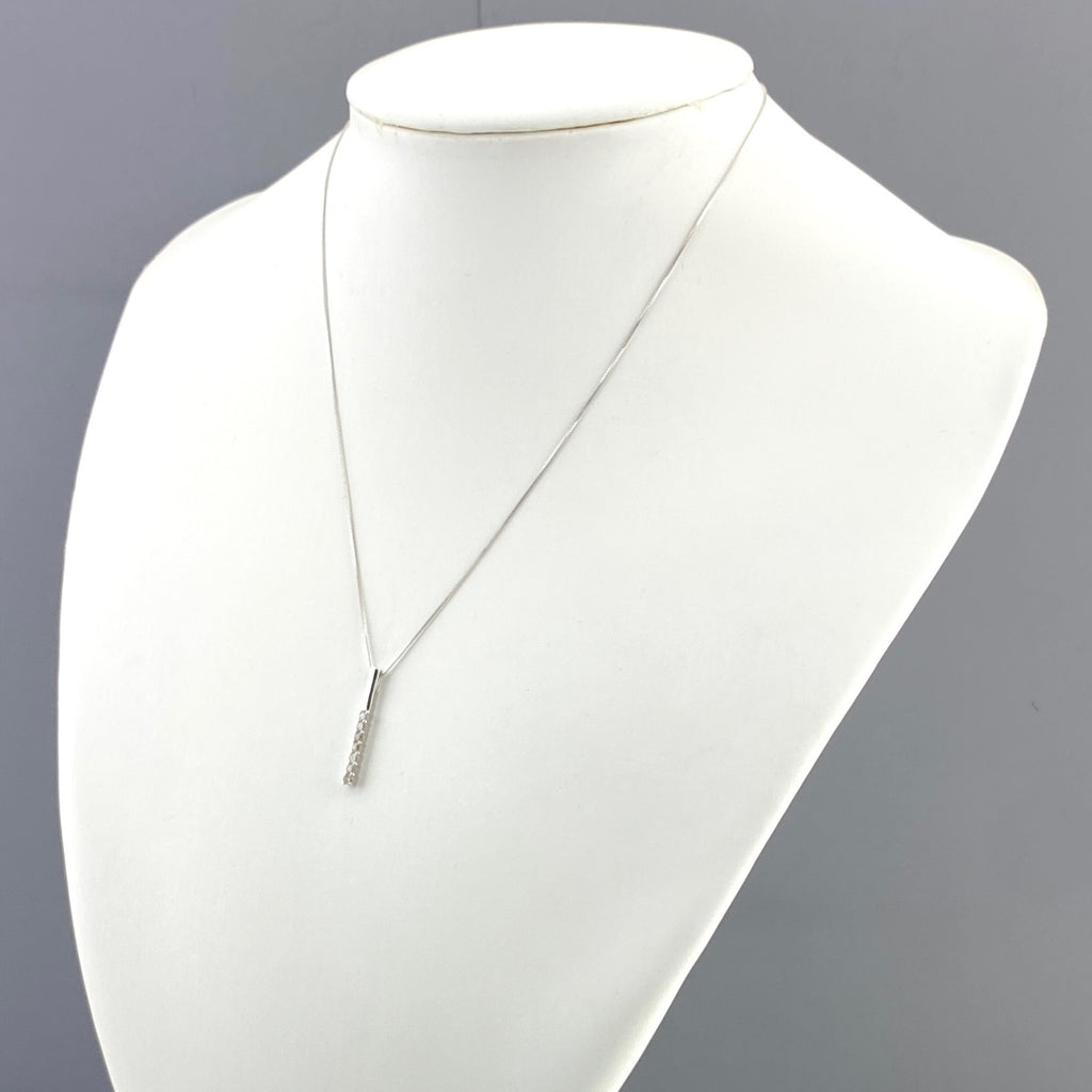 メレダイヤ デザインネックレス WG ホワイトゴールド ペンダント ネックレス K18 WG ダイヤモンド レディース 【中古】nbjwl