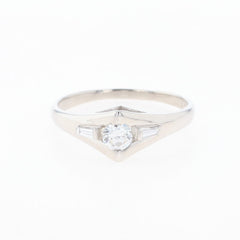 ダイヤモンド デザインリング プラチナ 指輪 メレダイヤ リング 18号 Pt900 ダイヤモンド メンズ 【中古】nbjwl