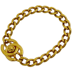 シャネル ココマーク チェーン ブレスレット ターンロック ブレスレット GP ゴールド レディース 【中古】bracc