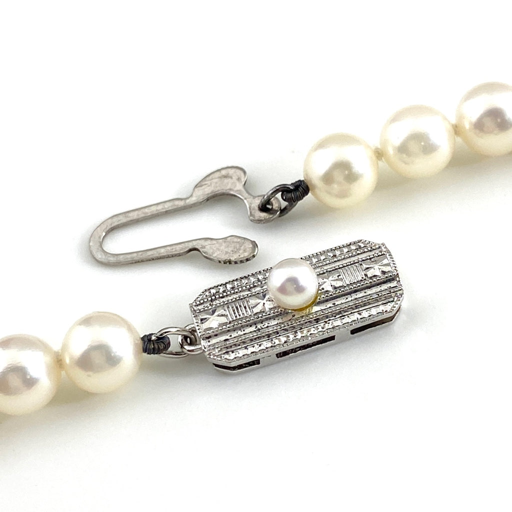 ミキモト パール デザインネックレス シルバー 真珠 silver ネックレス SV パール レディース 【中古】brjwl