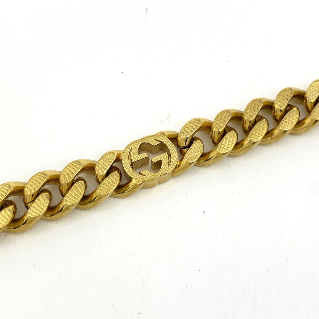 グッチ インターロッキング ブレスレット 腕輪 メンズ ブレスレット GP ゴールド レディース 【中古】bracc