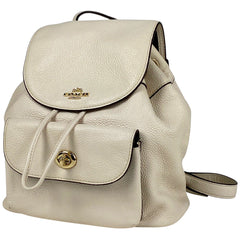 コーチ ロゴ リュックサック バッグパック デイパック リュック レザー ホワイト F37621 レディース 【中古】brbag