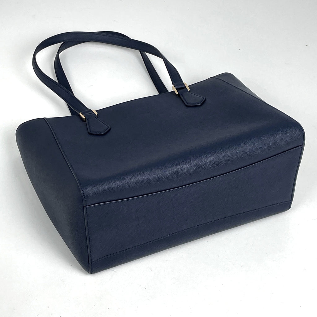 トリーバーチ ロゴ トートバッグ ショルダーバッグ トートバッグ コーティングキャンバス ネイビー レディース 【中古】brbag