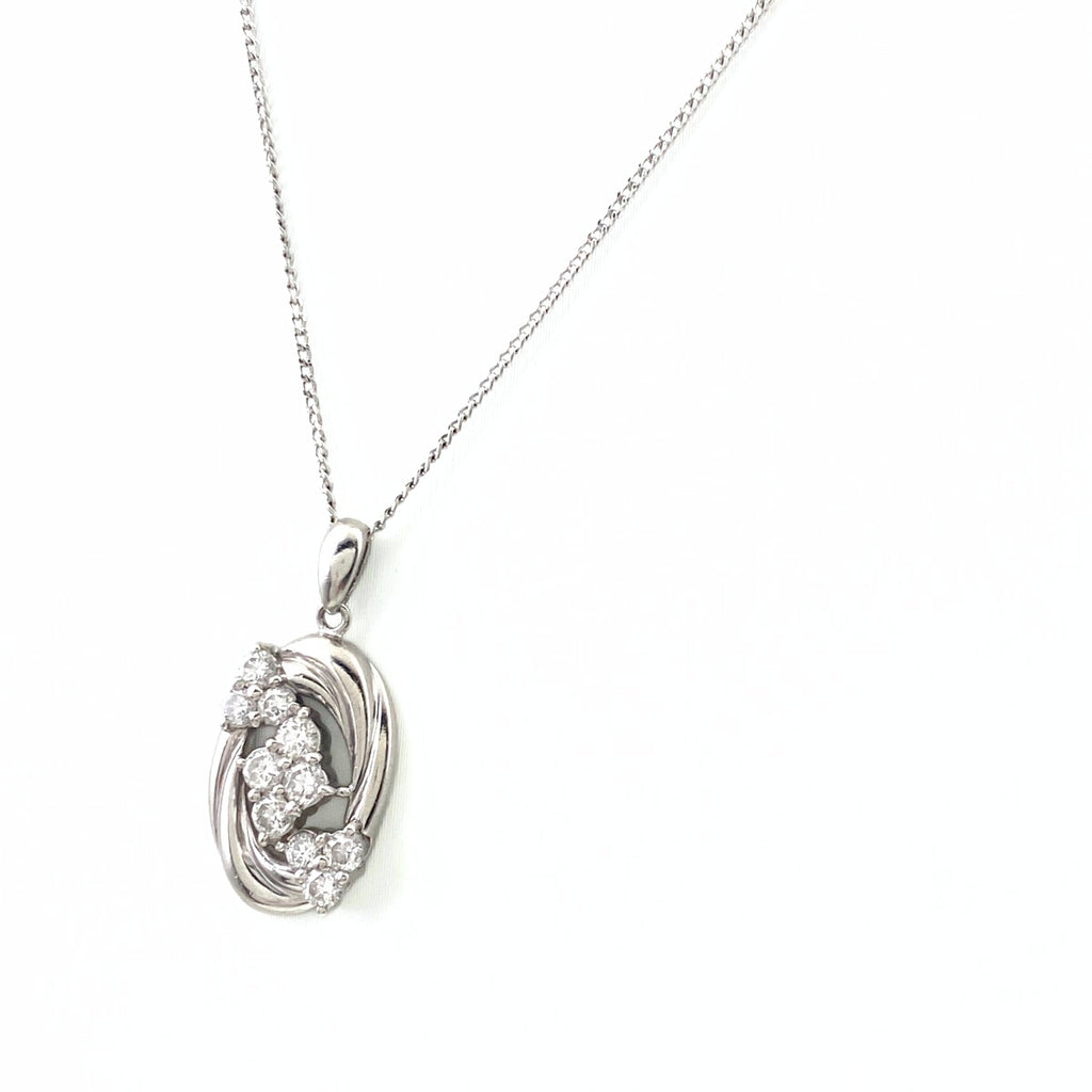 メレダイヤ デザインネックレス プラチナ ペンダント ネックレス Pt900 Pt850 ダイヤモンド レディース 【中古】nbjwl