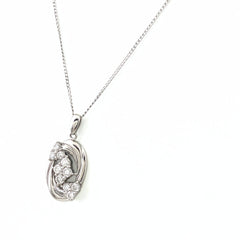 メレダイヤ デザインネックレス プラチナ ペンダント ネックレス Pt900 Pt850 ダイヤモンド レディース 【中古】nbjwl