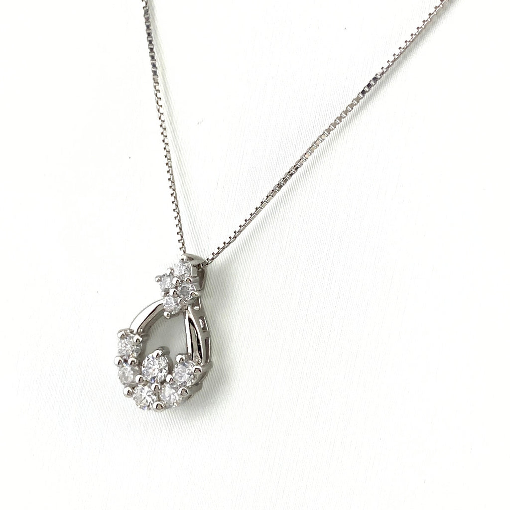 メレダイヤ デザインネックレス プラチナ ペンダント ネックレス Pt900 Pt850 ダイヤモンド レディース 【中古】nbjwl