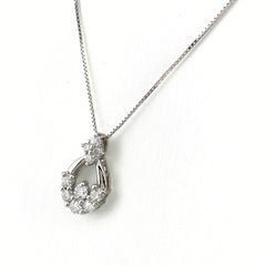 メレダイヤ デザインネックレス プラチナ ペンダント ネックレス Pt900 Pt850 ダイヤモンド レディース 【中古】nbjwl