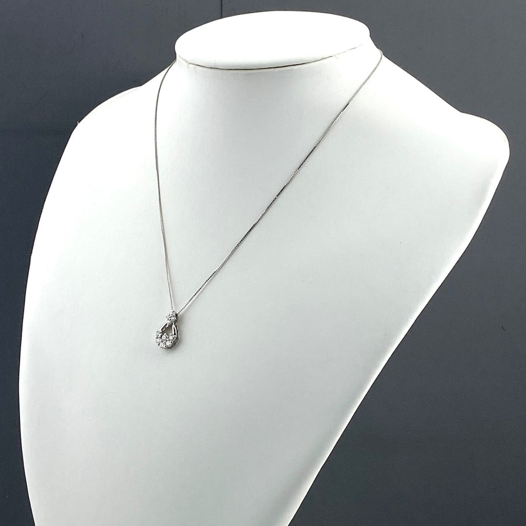 メレダイヤ デザインネックレス プラチナ ペンダント ネックレス Pt900 Pt850 ダイヤモンド レディース 【中古】nbjwl