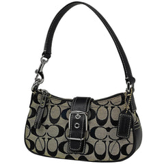 コーチ シグネチャー ハンドバッグ ミニ 肩掛け ハンドバッグ キャンバス ブラック 6362 レディース 【中古】brbag