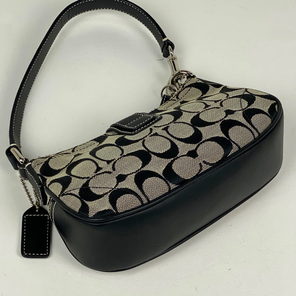 コーチ シグネチャー ハンドバッグ ミニ 肩掛け ハンドバッグ キャンバス ブラック 6362 レディース 【中古】brbag