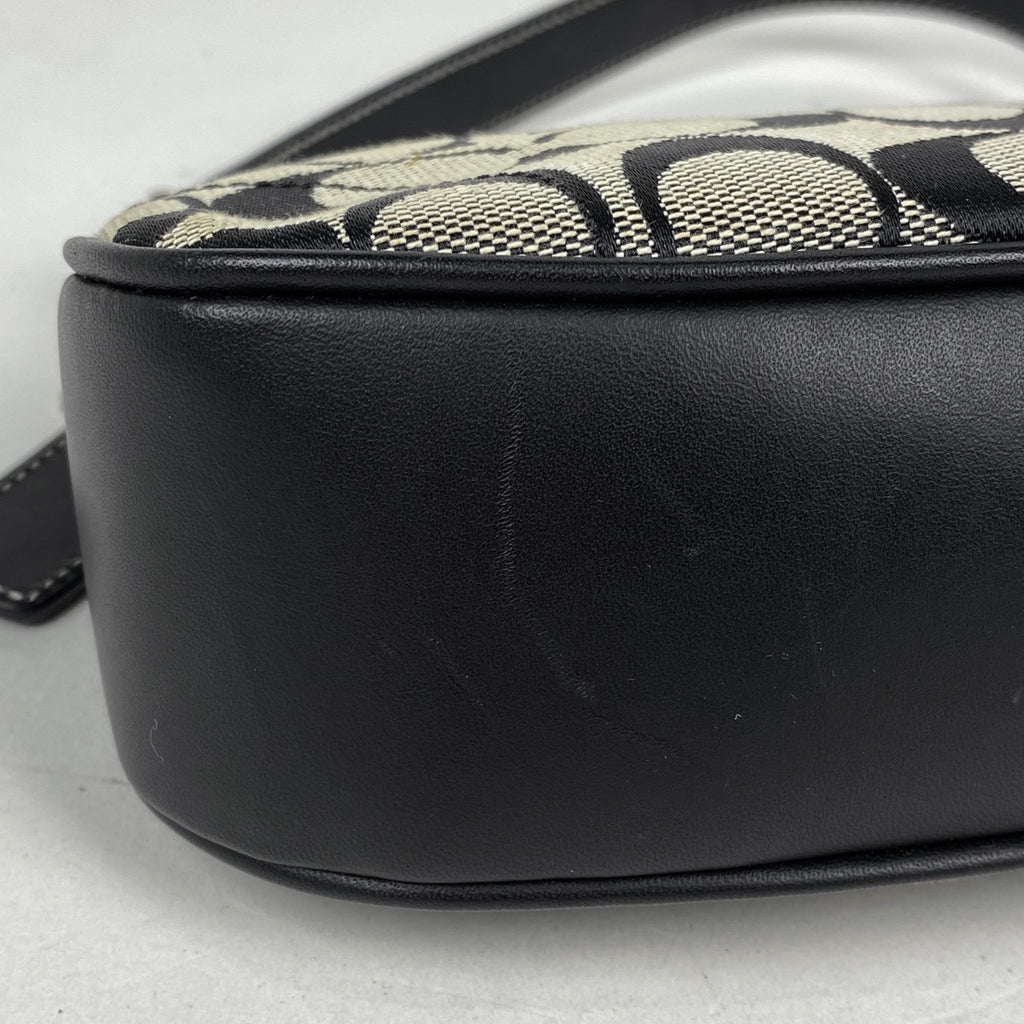 コーチ シグネチャー ハンドバッグ ミニ 肩掛け ハンドバッグ キャンバス ブラック 6362 レディース 【中古】brbag