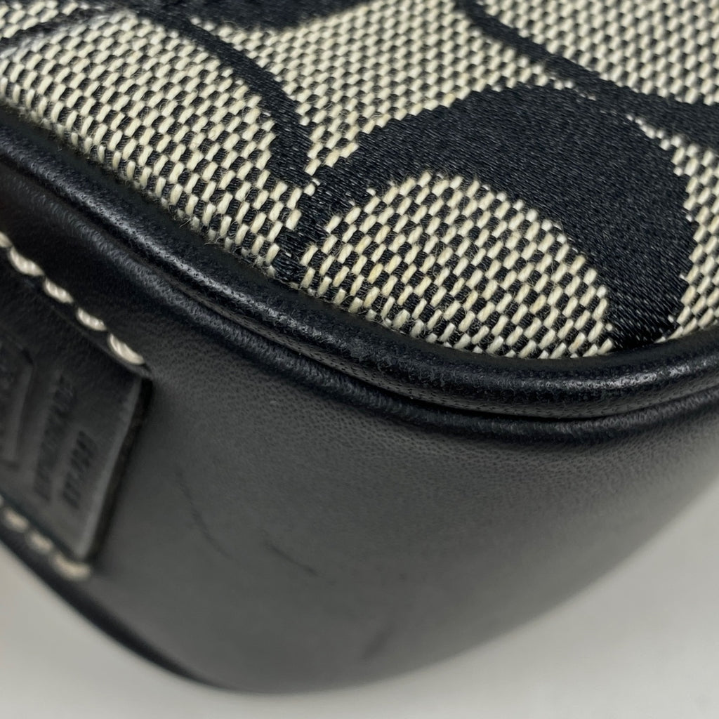 コーチ シグネチャー ハンドバッグ ミニ 肩掛け ハンドバッグ キャンバス ブラック 6362 レディース 【中古】brbag