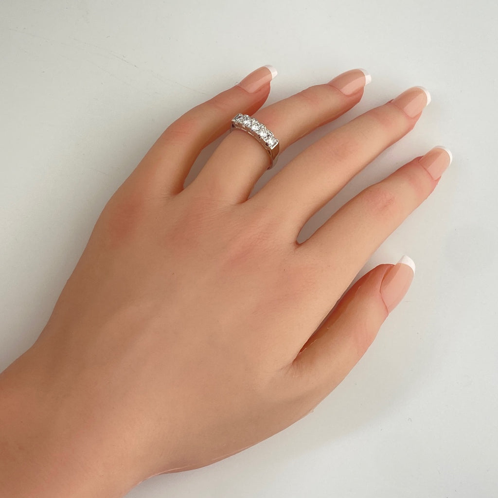 メレダイヤ デザインリング プラチナ 指輪 リング 12号 Pt850 ダイヤモンド レディース 【中古】nbjwl