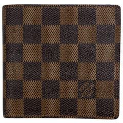 ルイ・ヴィトン ポルトフォイユ マルコ 札入れ 小銭入れ 二つ折り財布 ダミエ ブラウン N61675 メンズ 【中古】brbag