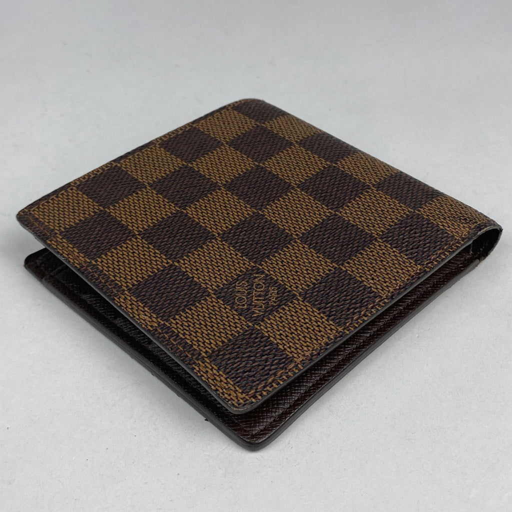 ルイ・ヴィトン ポルトフォイユ マルコ 札入れ 小銭入れ 二つ折り財布 ダミエ ブラウン N61675 メンズ 【中古】brbag