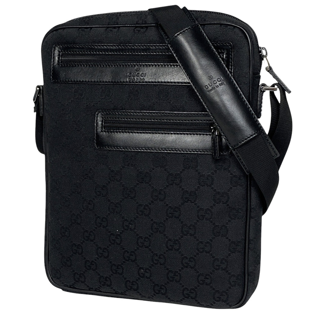 グッチ GG柄 ショルダーバッグ 斜め掛け ショルダーバッグ GGキャンバス ブラック 92551 レディース 【中古】brbag