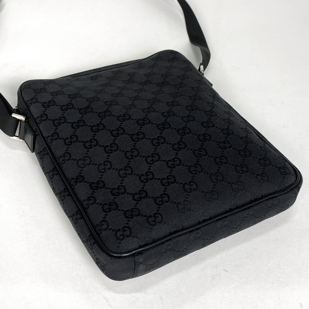 グッチ GG柄 ショルダーバッグ 斜め掛け ショルダーバッグ GGキャンバス ブラック 92551 レディース 【中古】brbag