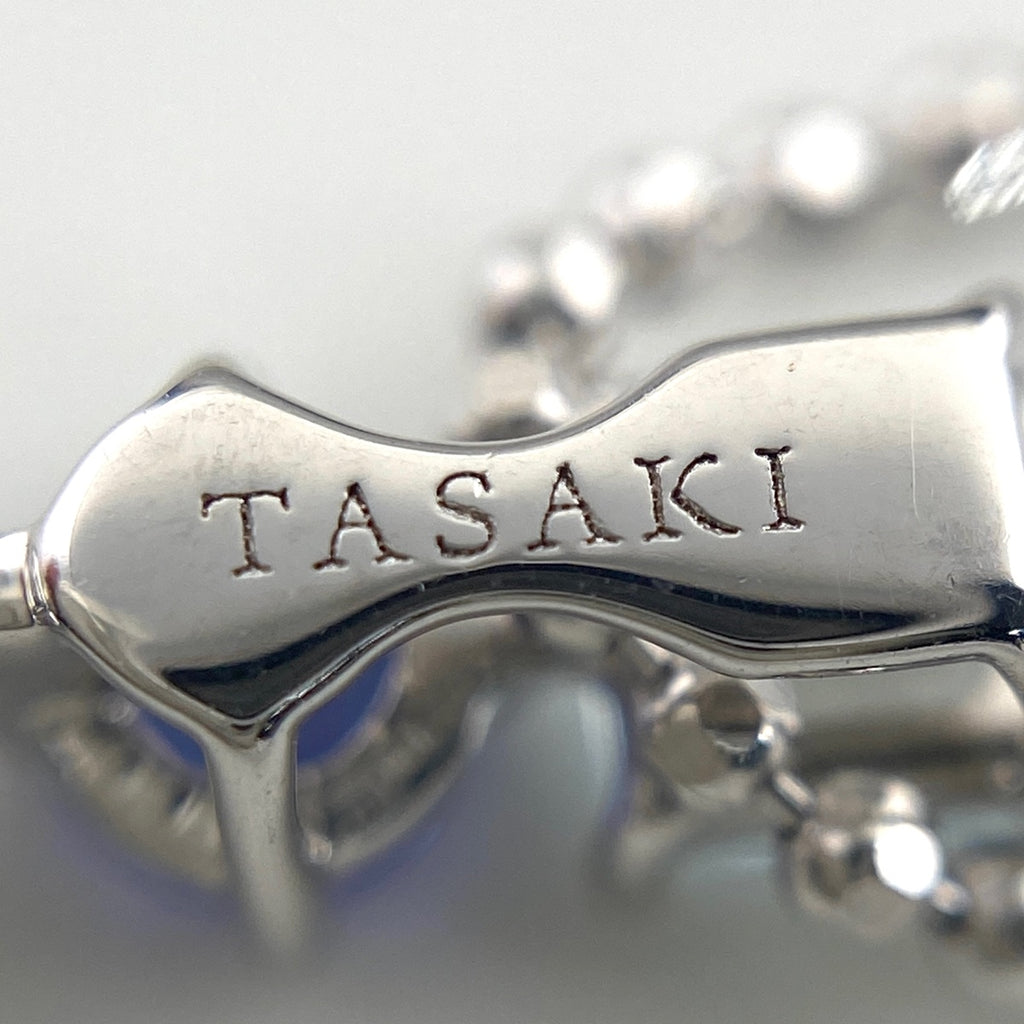 タサキ パール デザインネックレス ペンダント メレダイヤ 真珠 ダイヤモンド ネックレス 750 タンザナイト アクアマリン レディース 【中古】brjwl