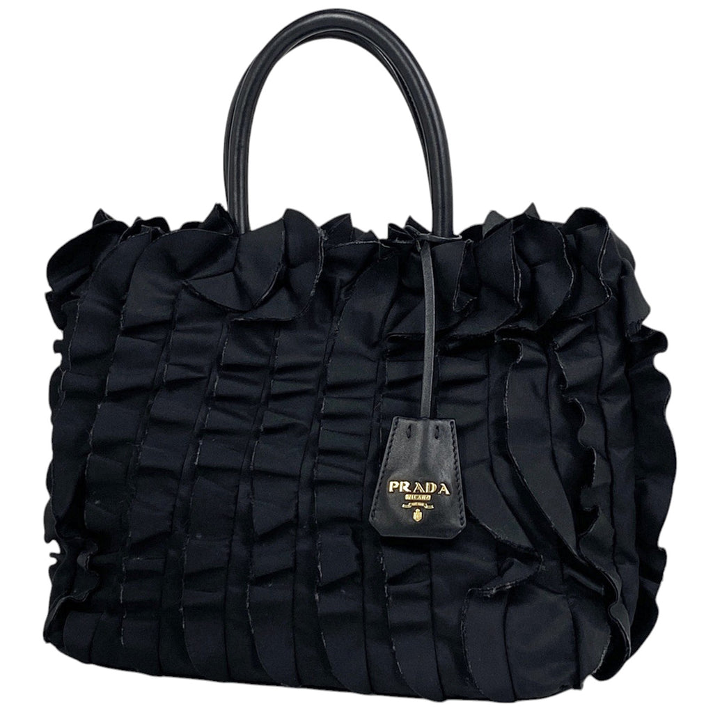 プラダ ロゴ ハンドバッグ 手提げ フリル ハンドバッグ ナイロン ネロ(ブラック) レディース 【中古】brbag