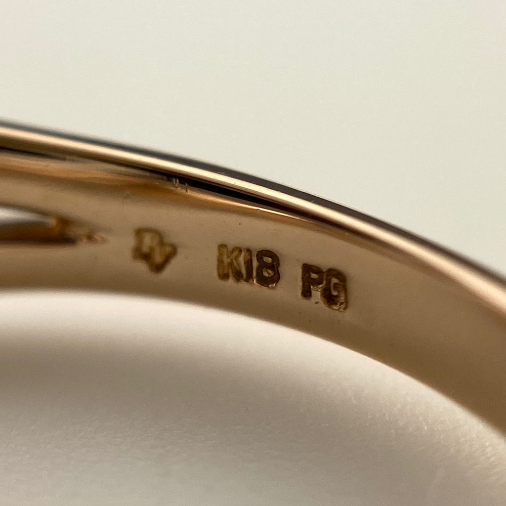 ポンテヴェキオ バタフライモチーフ デザインリング PG ピンクゴールド 指輪 メレダイヤ 蝶 リング 8.5号 K18 PG ダイヤモンド レディース 【中古】brjwl
