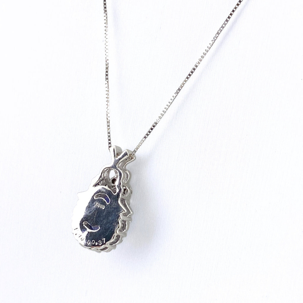 タンザナイト デザインネックレス WG ホワイトゴールド ペンダント メレダイヤ ダイヤモンド ネックレス K18 WG タンザナイト レディース 【中古】nbjwl