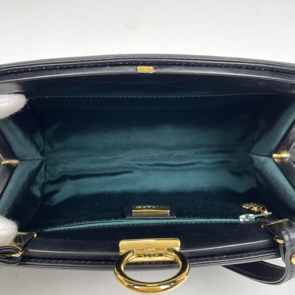 グッチ GGロゴ ショルダーバッグ 004460344 オールドグッチ ショルダーバッグ レザー ブラック レディース 【中古】brbag