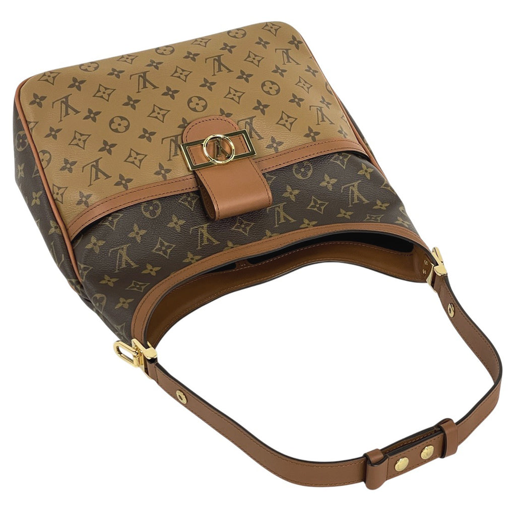 ルイ・ヴィトン ホーボー ドーフィーヌ MM 2WAY 斜め掛け モノグラム リバース ショルダーバッグ モノグラム ブラウン M45195 レディース 【中古】brbag