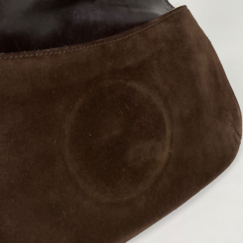 グッチ インターロッキングG クラッチバッグ ロゴ オールドグッチ クラッチバッグ スエード ブラウン レディース 【中古】brbag