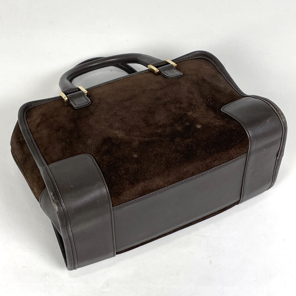 ロエベ アマソナ 26 手提げ ロゴ アナグラム ハンドバッグ スエード ブラウン レディース 【中古】brbag