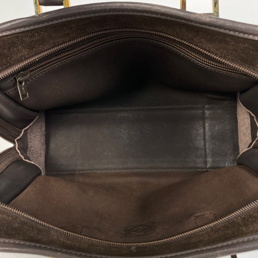 ロエベ アマソナ 26 手提げ ロゴ アナグラム ハンドバッグ スエード ブラウン レディース 【中古】brbag