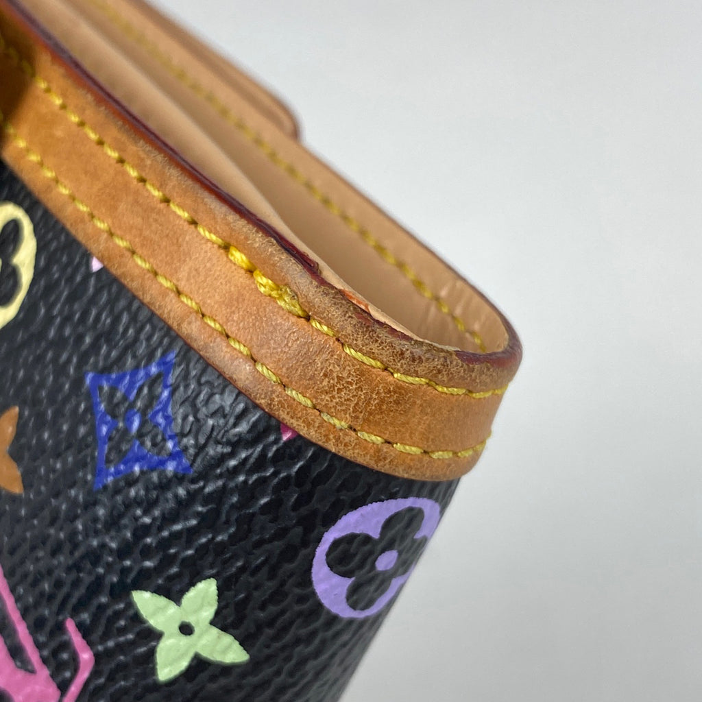 ルイ・ヴィトン ポルト モネ ビエ カルト クレディ Wホック 三つ折り財布 モノグラムマルチカラー ノワール(ブラック) M92984 レディース 【中古】brbag