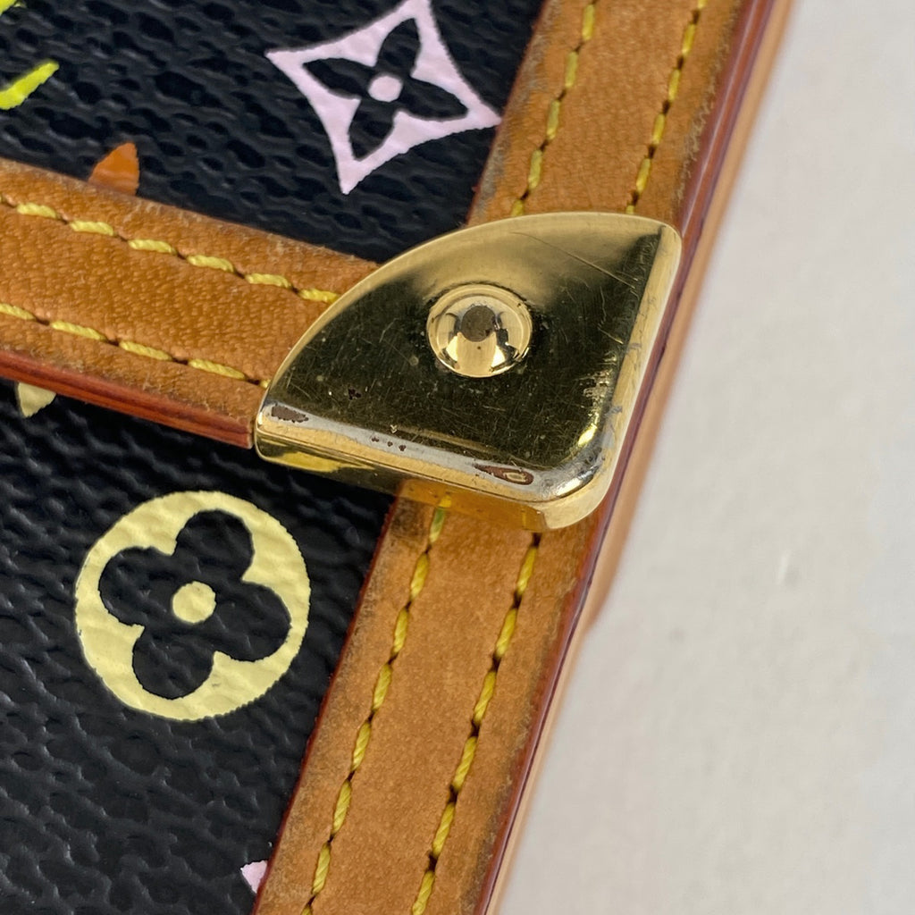 ルイ・ヴィトン ポルト モネ ビエ カルト クレディ Wホック 三つ折り財布 モノグラムマルチカラー ノワール(ブラック) M92984 レディース 【中古】brbag