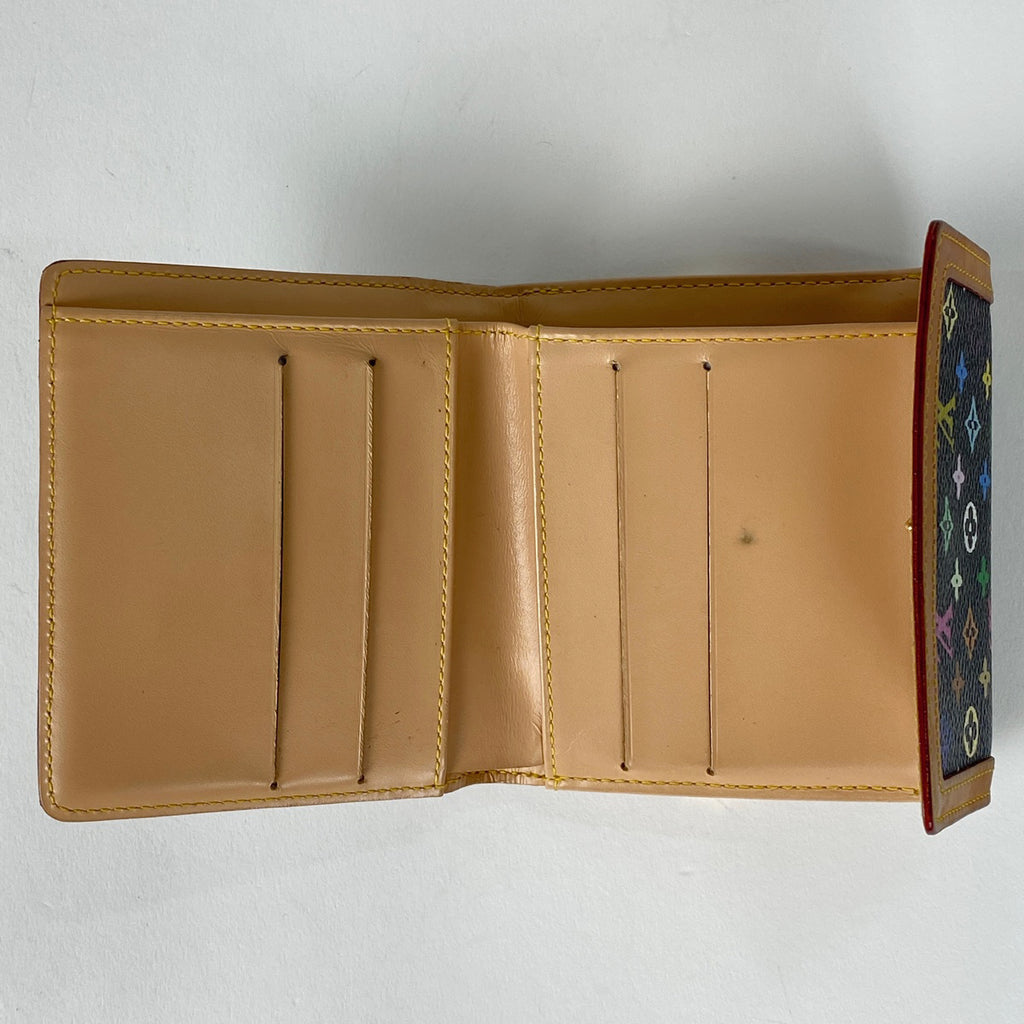 ルイ・ヴィトン ポルト モネ ビエ カルト クレディ Wホック 三つ折り財布 モノグラムマルチカラー ノワール(ブラック) M92984 レディース 【中古】brbag